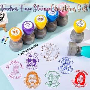 Custom Teacher Stamp Bitmoji Stamps SelfInking Face Stamp Teacher Stamp Personalize Teacher Stamps Bitmoji Stamp Teacher Gifts lehrerstempel