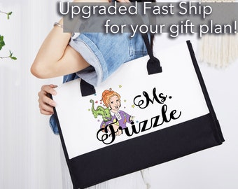 Custom Ms. Frizzle Teacher Tote Personalized Magic School Bus Teacher Bag Jute  Bag Teacher Gift for Her Magic School Bus Burlap Tote MG1