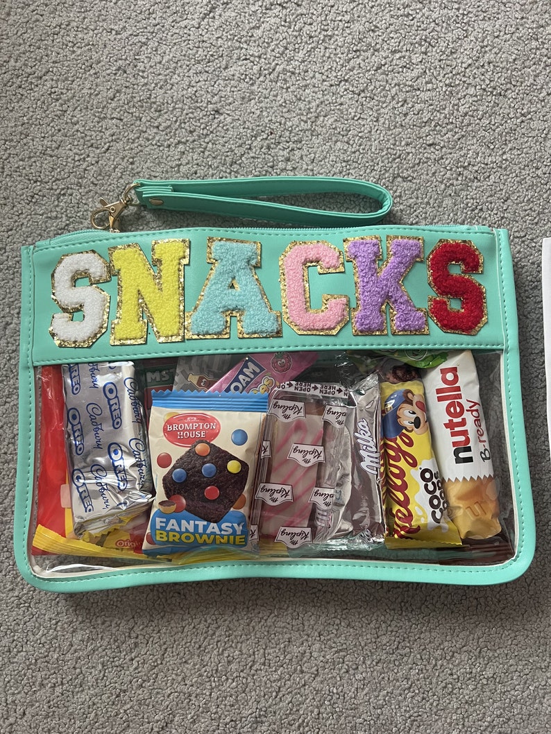 Snack Patch Bags, Snacks Travel Bag, Clear Snack Bag, Stuff Patch bags, Travel bags PU PVC image 4