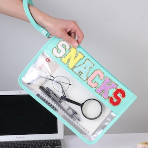 Snack Patch Bags, Snacks Travel Bag, Clear Snack Bag, Stuff Patch bags, Travel bags PU PVC image 7