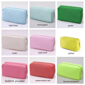 Borsa per cosmetici grande in nylon Borsa per il trucco Borsa da viaggio Borsa con sacchetti Borsa personalizzata Regalo per la damigella d'onore Borsa della squadra cucita immagine 9