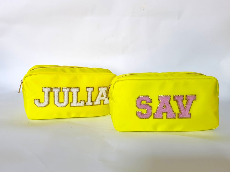 Nylon Large Cosmetic Bag Make up bag Travel Bag Bag with Pouches Customized Bag Bridesmaid Gift team bag sewn image 2