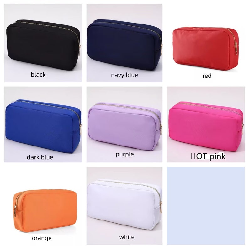 Borsa per cosmetici grande in nylon Borsa per il trucco Borsa da viaggio Borsa con sacchetti Borsa personalizzata Regalo per la damigella d'onore Borsa della squadra cucita immagine 10