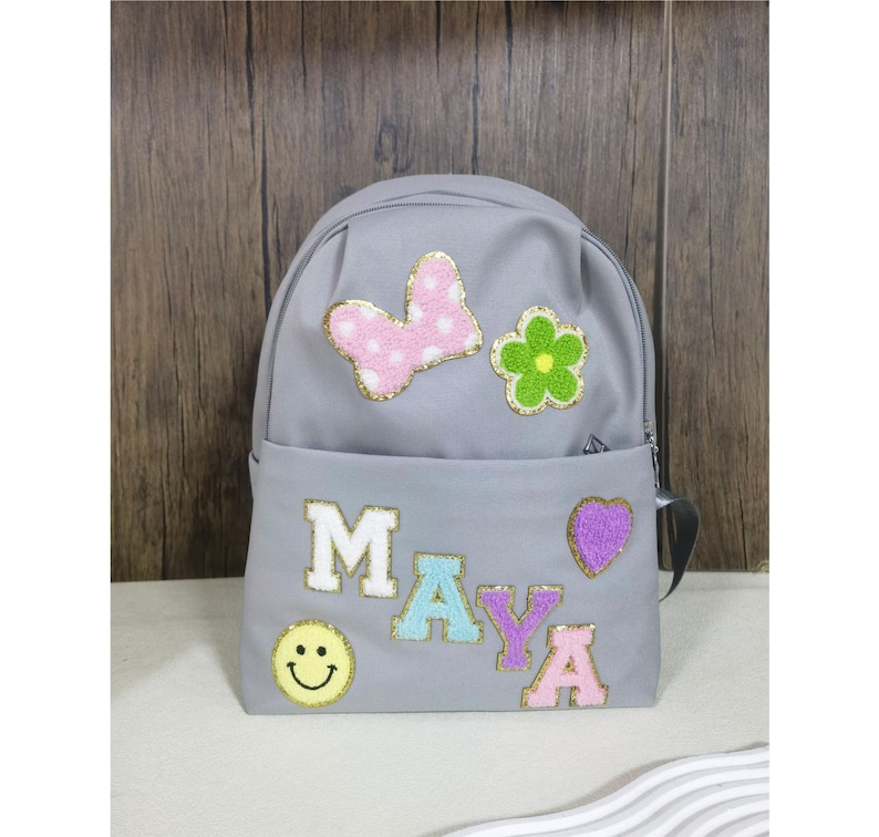 Zaino personalizzato Ritorno a scuola Simpatico zaino personalizzato piccolo / borse per libri / borse scolastiche personalizzate / Regalo di Natale per bambini immagine 2