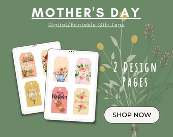 Etiquetas de regalo digitales/imprimibles para el Día de la Madre