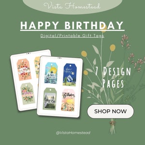 Birthday Digital/Printable Gift Tags