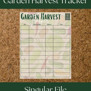 Garden Harvest Tracker Singular Planner Page