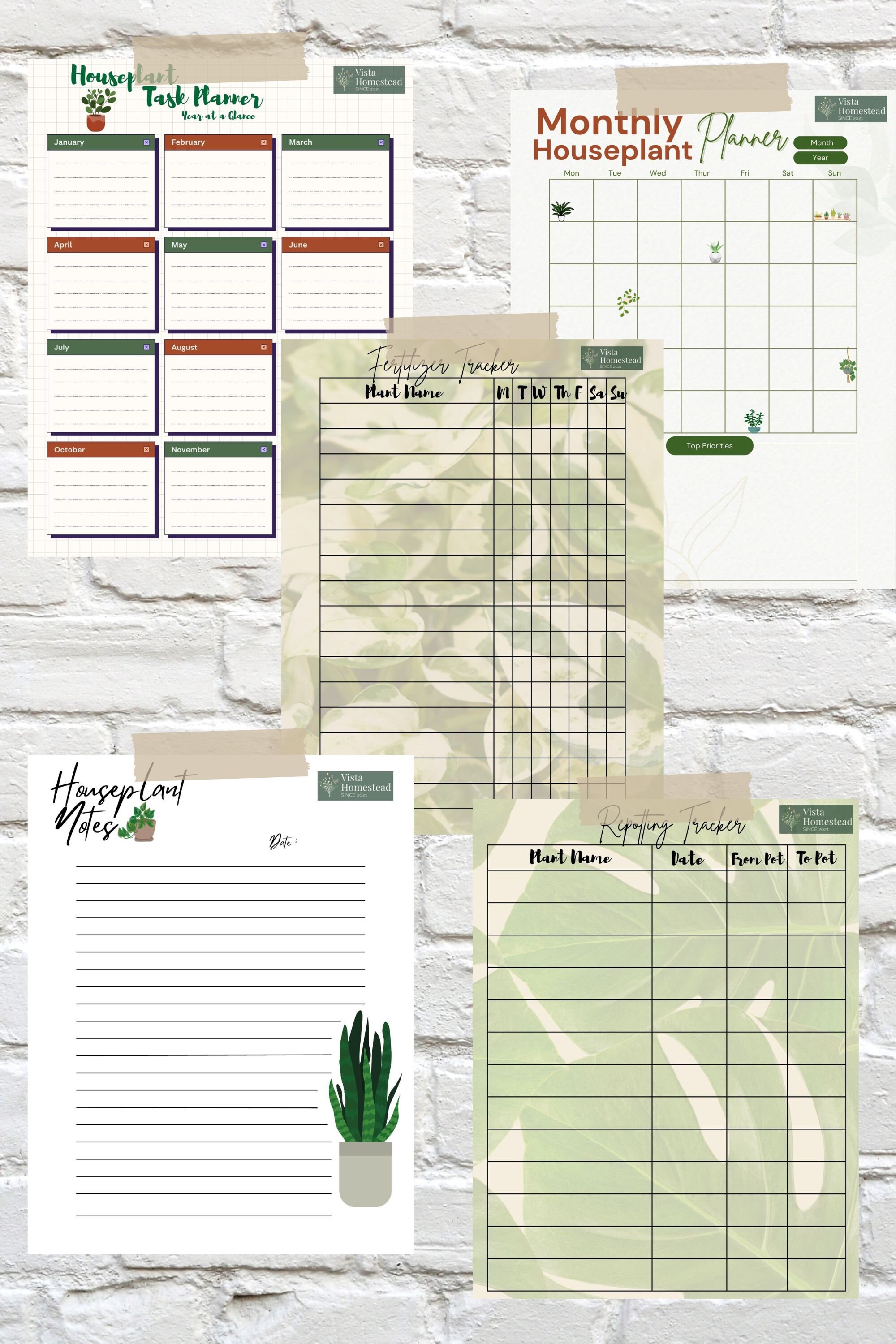 Houseplant Planner Fun Planner Colorful Garden Planner - Etsy