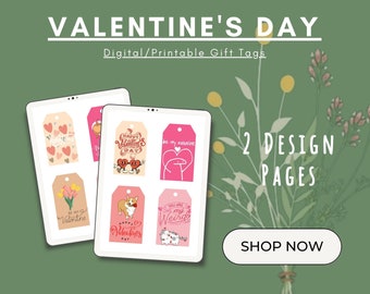 Valentinstag Digitale/druckbare Geschenkanhänger