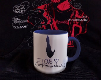 I Love Corpse Husband | Navy-Purple & White Ceramic 11oz Coffee Mug