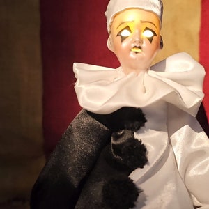 Ooak Custom Handmade Pierrot Clown Art Doll