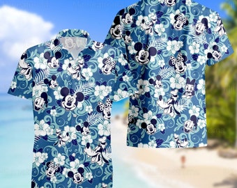 Disney Mickey Mouse Button Shirt, Mickey Floral Hawaiian Shirt, Mickey Shirt, Disney Shirt, Hawaii Beach Shirt, Summer Vacation Shirt