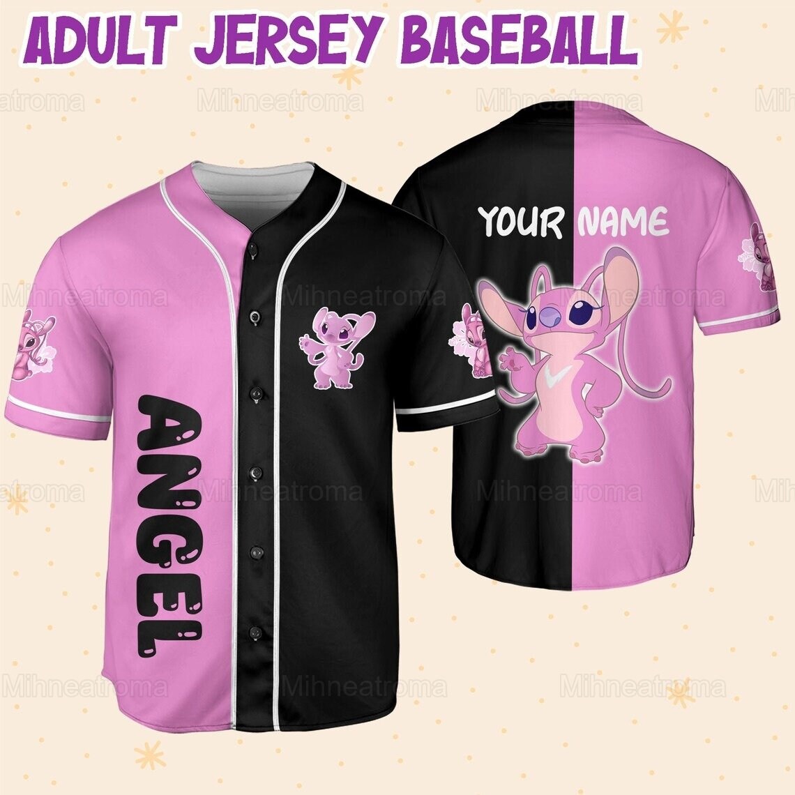 Custom Angels Full Button Baseball Jerseys