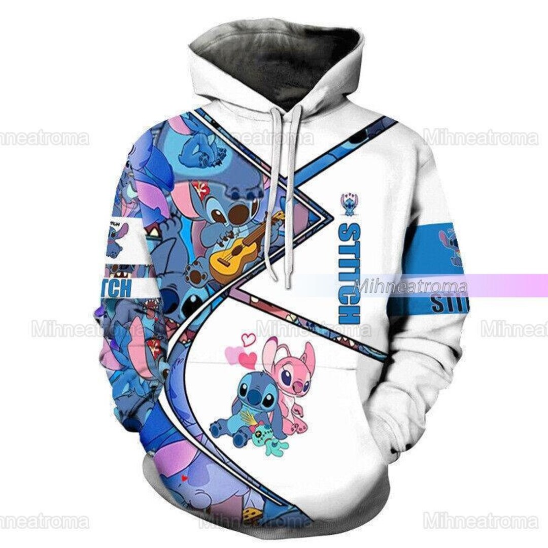 Disney Stitch and Angel Hoodie, Stitch Couple Hoodies, Disney Stitch
