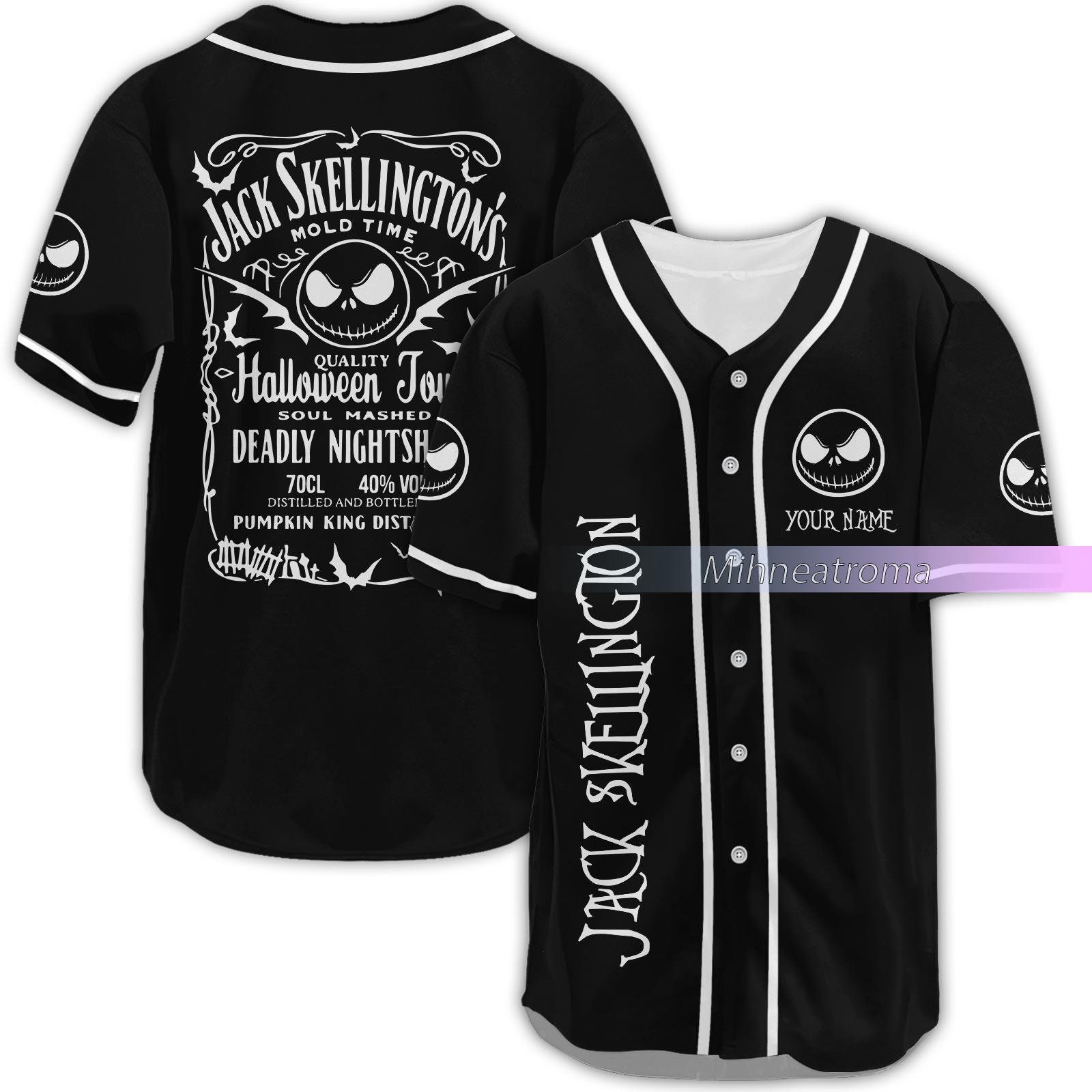 Custom Jack Skellington Baseball Jersey Shirt, Jack Skellington Jersey
