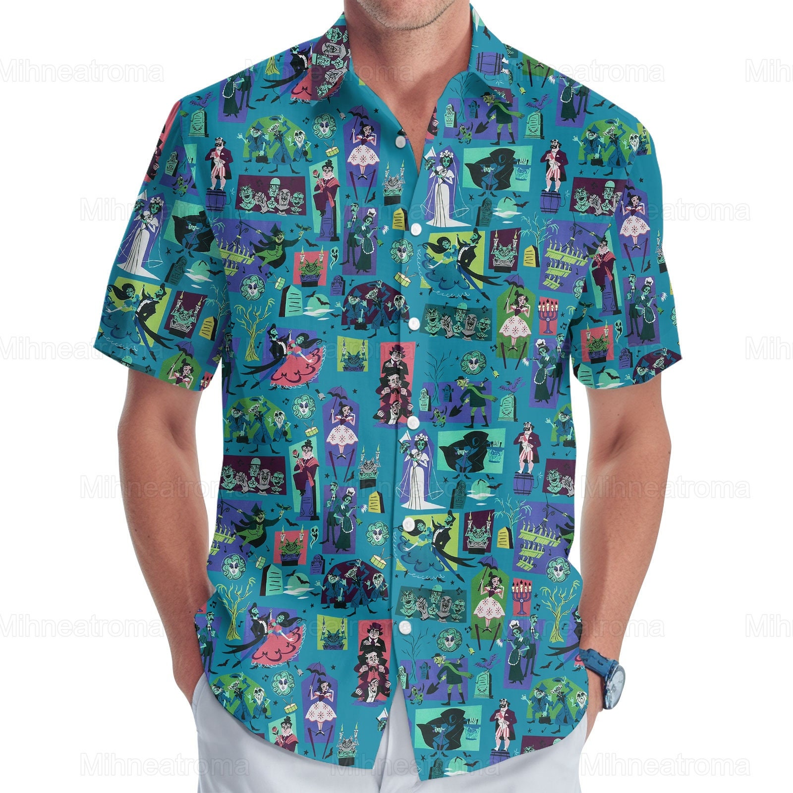 Haunted Mansion Hawaiian Shirt, Disney Stretching Room Shirt Designed ...