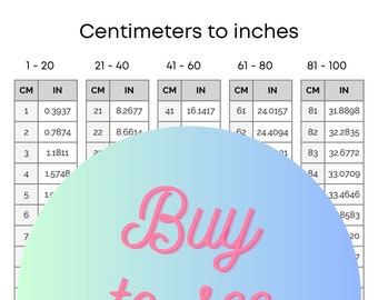 Grafico di conversione da centimetri a pollici Tabella 1 pagina 1-100 Da cm a pollici Foglio informativo dal sistema metrico a quello imperiale Converti centimetro Quanti pollici in cm