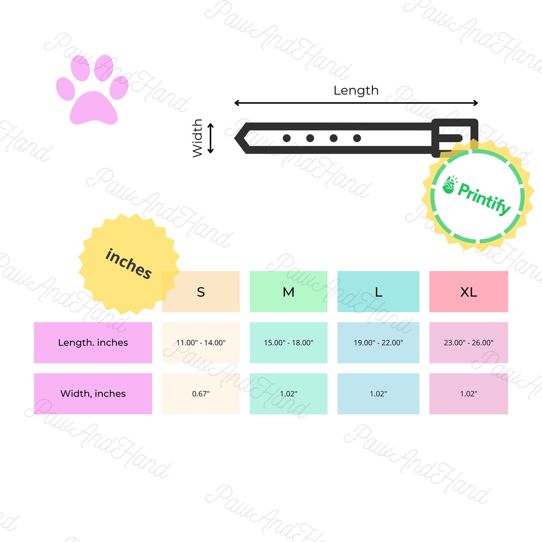 Dog Collar Size Chart in Inches C4 Dog Collar Sizing Guide POD Dog
