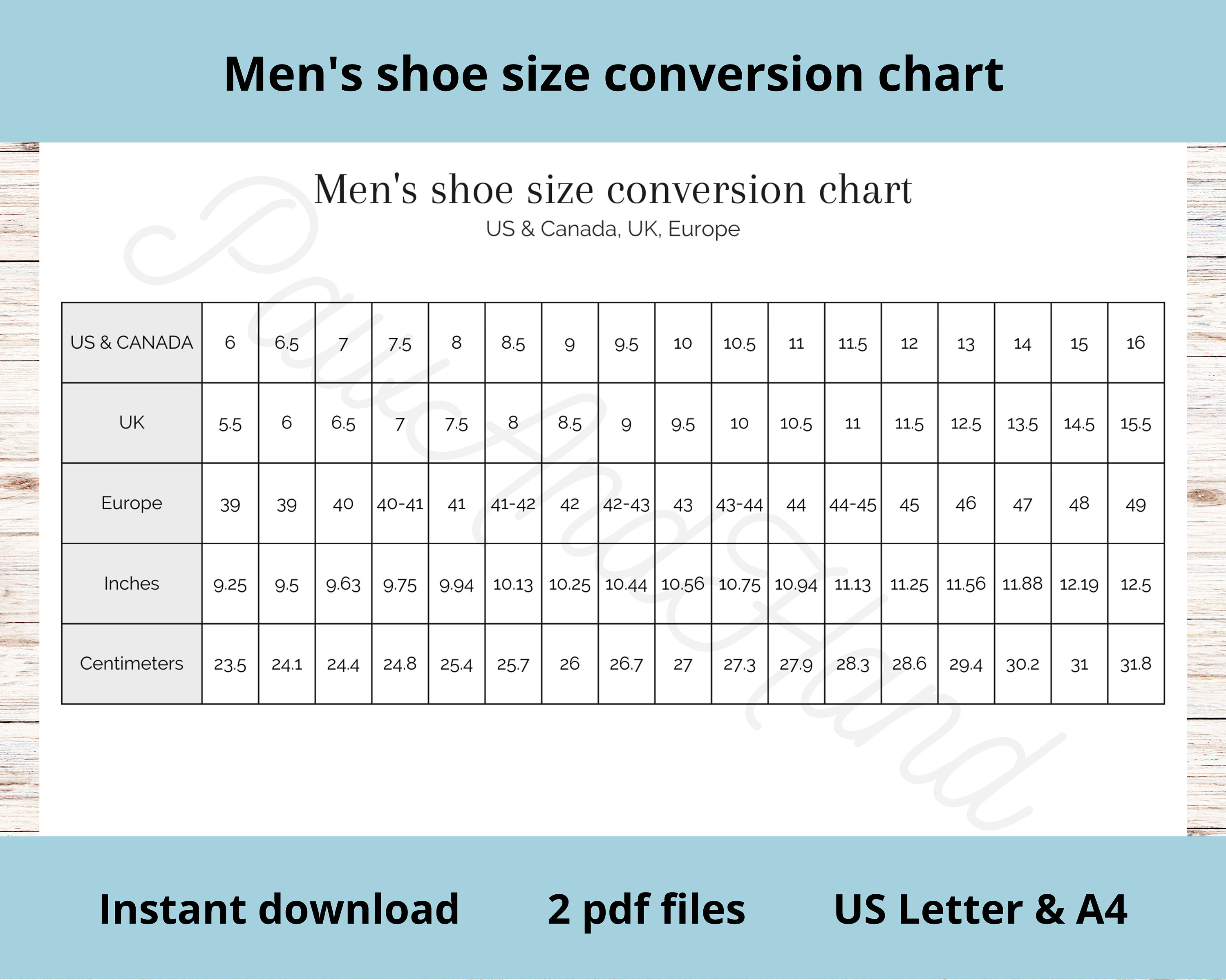 Men s Shoe Size Conversion Chart Printable US Canada UK Etsy UK men-s-shoe-size-conversion-chart-printable-us-canada-uk-etsy-uk