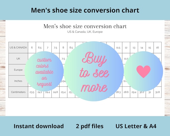 European Size Conversion Chart