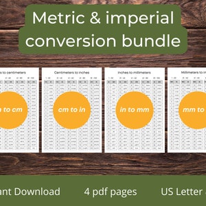 Inches Centimeters Millimeters Conversion Bundle 1-100 Imperial To Metric To Imperial Cheat Sheet Convert Inch To Mm To Inch To Cm To Inch