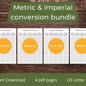 Centimeters to Inches Conversion Chart 1 Page Table 1-100 Cm to Inch Metric  to Imperial Cheat Sheet Convert Centimeter How Many Inches in Cm 