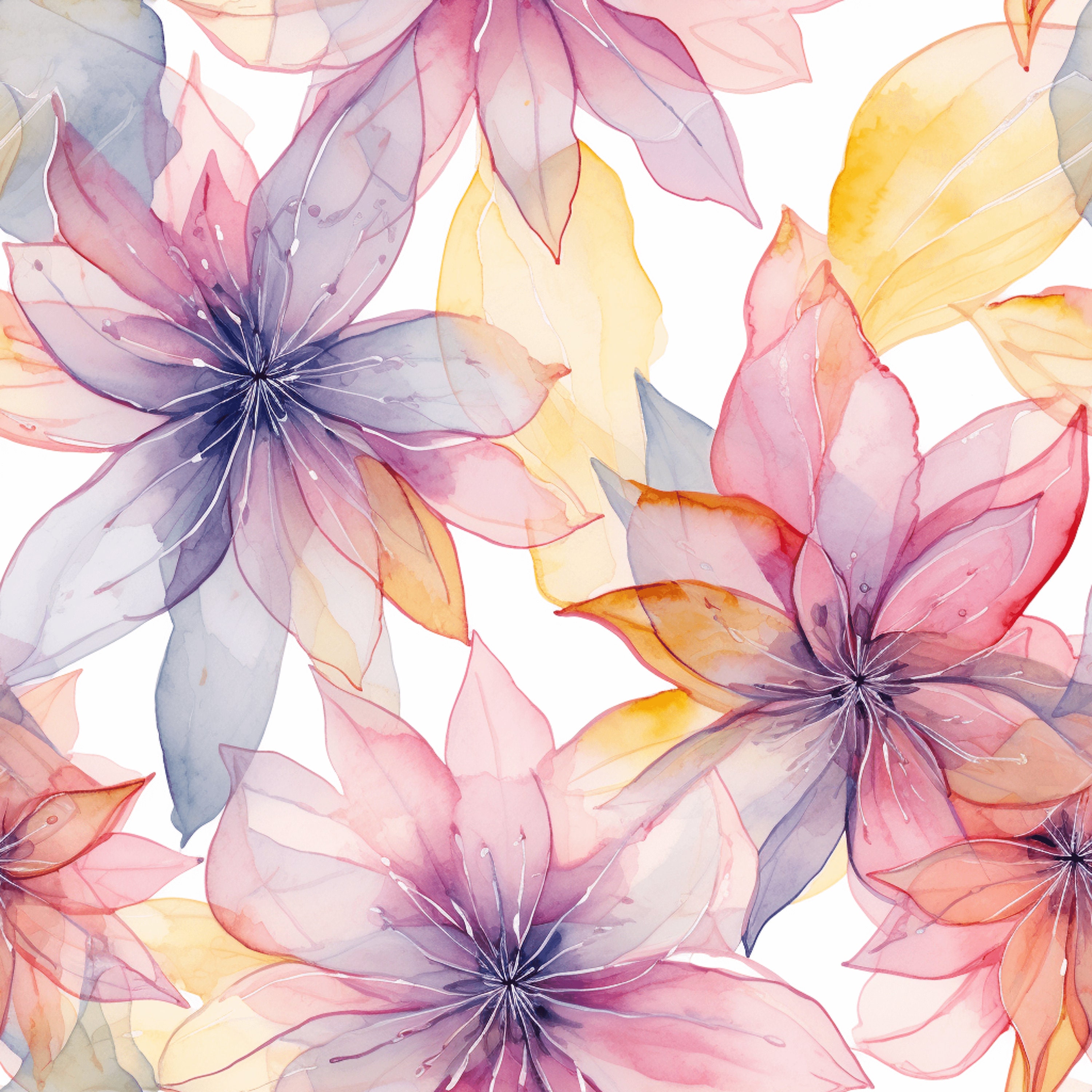 Colorful Mystic Harlequin Style, Digital Paper Translucent Watercolor ...