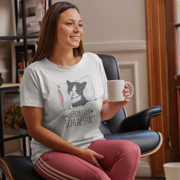 Katzenschlafshirt - süße Träume garantiert, offizielles Schlafshirt für Katzenfreunde