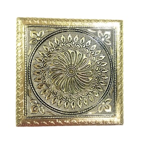 4 Small Ritual Brass Pooja Chowki