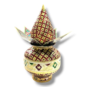 Handmade Meenakari Pooja Kalash Set For Home Decor, Temple, God Prayer And Also Wedding Pooja/steel Meenakari Work Lota Kalash Set (Big).