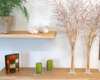 Floating Oak Shelves- 32mm x 100mm deep. Ideal For Kitchens And Lounge Storage.