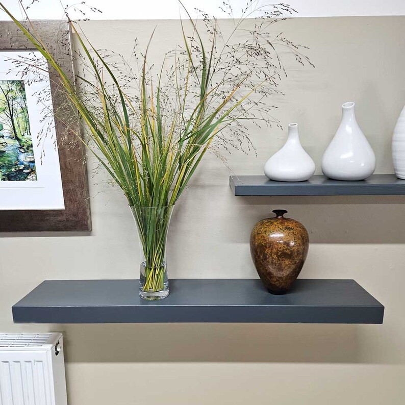 Beautiful Painted Floating Shelves in Farrow & Ball Colours Floating