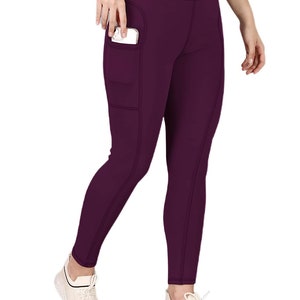 Women's High Rise Full Stretchable Ankle Length Slim Fit Yoga Workout Gym  Tights with Pockets