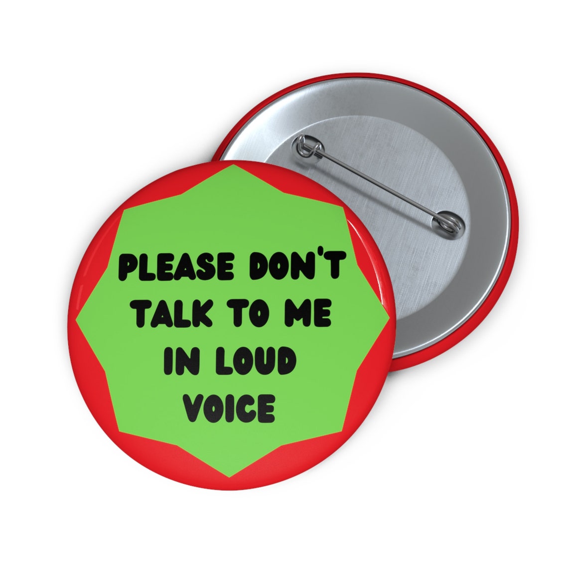 Talk to Me in Loud Voice, Adhd Special Needs Custom Pin Button - Etsy