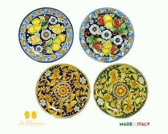 Fangotto – Assiettes rondes en céramique Caltagirone 37 cm – Décorations diverses