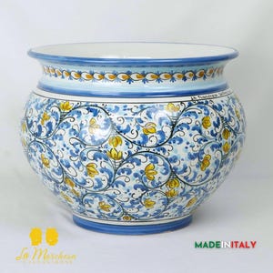 Caltagirone Ceramic Vase 600 Antique Blue 32 cm