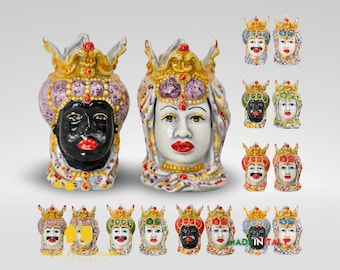 Caltagirone Ceramic Moorish Heads Emiro 14 cm - Various Colors