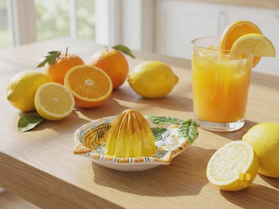 Spremiagrumi Limone in Ceramica di Caltagirone