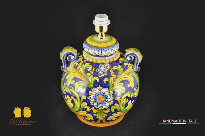 Lampada Barocca in Ceramica di Caltagirone 58cm - Vari Modelli