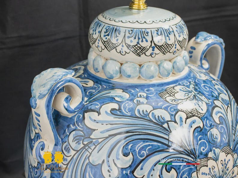 Lampada Barocca in Ceramica di Caltagirone 58cm - Vari Modelli