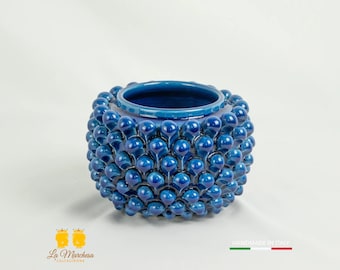 Sicilian Pigna Vase Holder Handcrafted Caltagirone Ceramics 15 cm