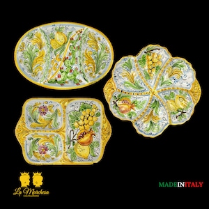 Elegant Caltagirone Ceramic Hors d&#39;oeuvre Plate - Various Models
