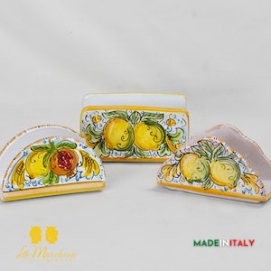Portatovaglioli in Ceramica di Caltagirone decorato a mano - Vari Modelli
