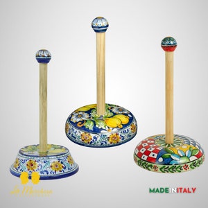 Porta Rotolo Scottex in ceramica di Caltagirone decorato a mano - vari modelli