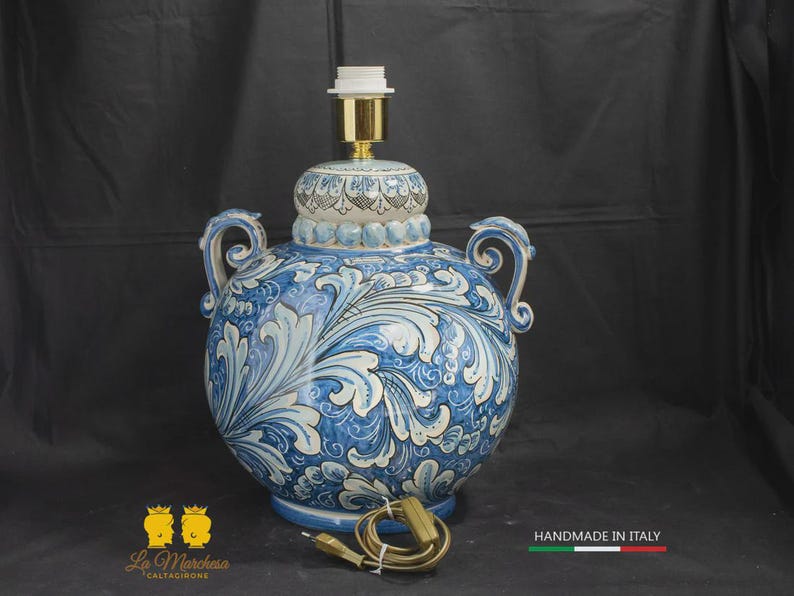 Lampada Barocca in Ceramica di Caltagirone 58cm - Vari Modelli