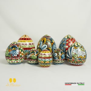 Uovo di pasqua decorato in Ceramica di Caltagirone Carretto Siciliano – Varie Misure