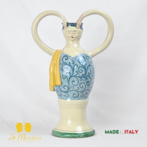 Bathing Candle Holder Caltagirone Ceramic Candelabra 49 cm