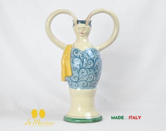 Bathing Candle Holder Caltagirone Ceramic Candelabra 49 cm