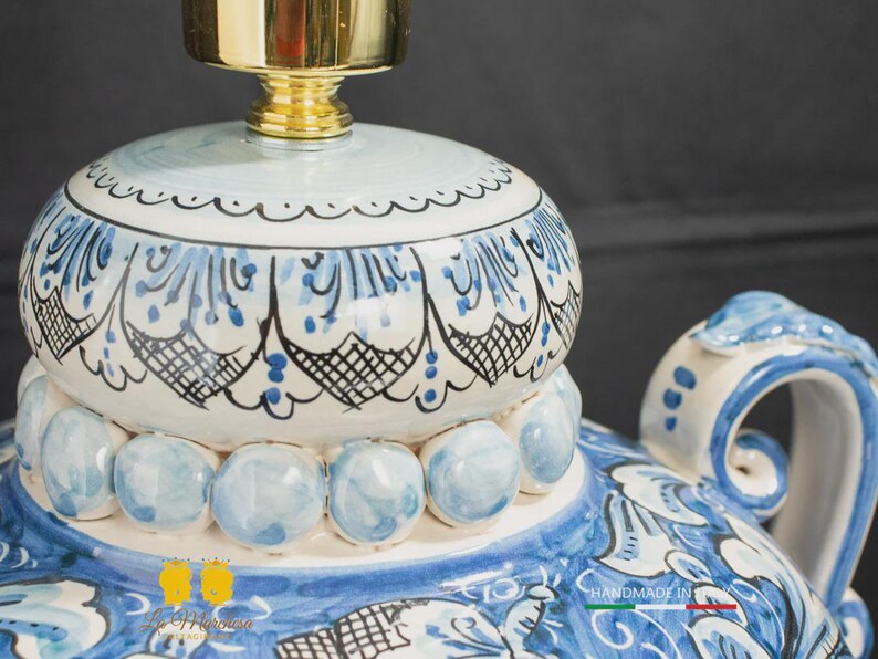 Lampada Barocca in Ceramica di Caltagirone 58cm - Vari Modelli