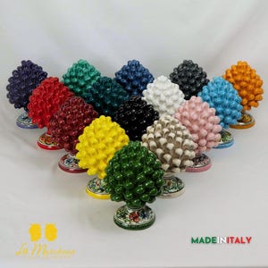 Piña siciliana en cerámica de Caltagirone, 17 cm – Varios colores